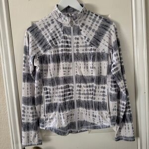 Christine Alexander Swarovski jewel  Studded  Zip Up Jacket Tie Dye Print Size M